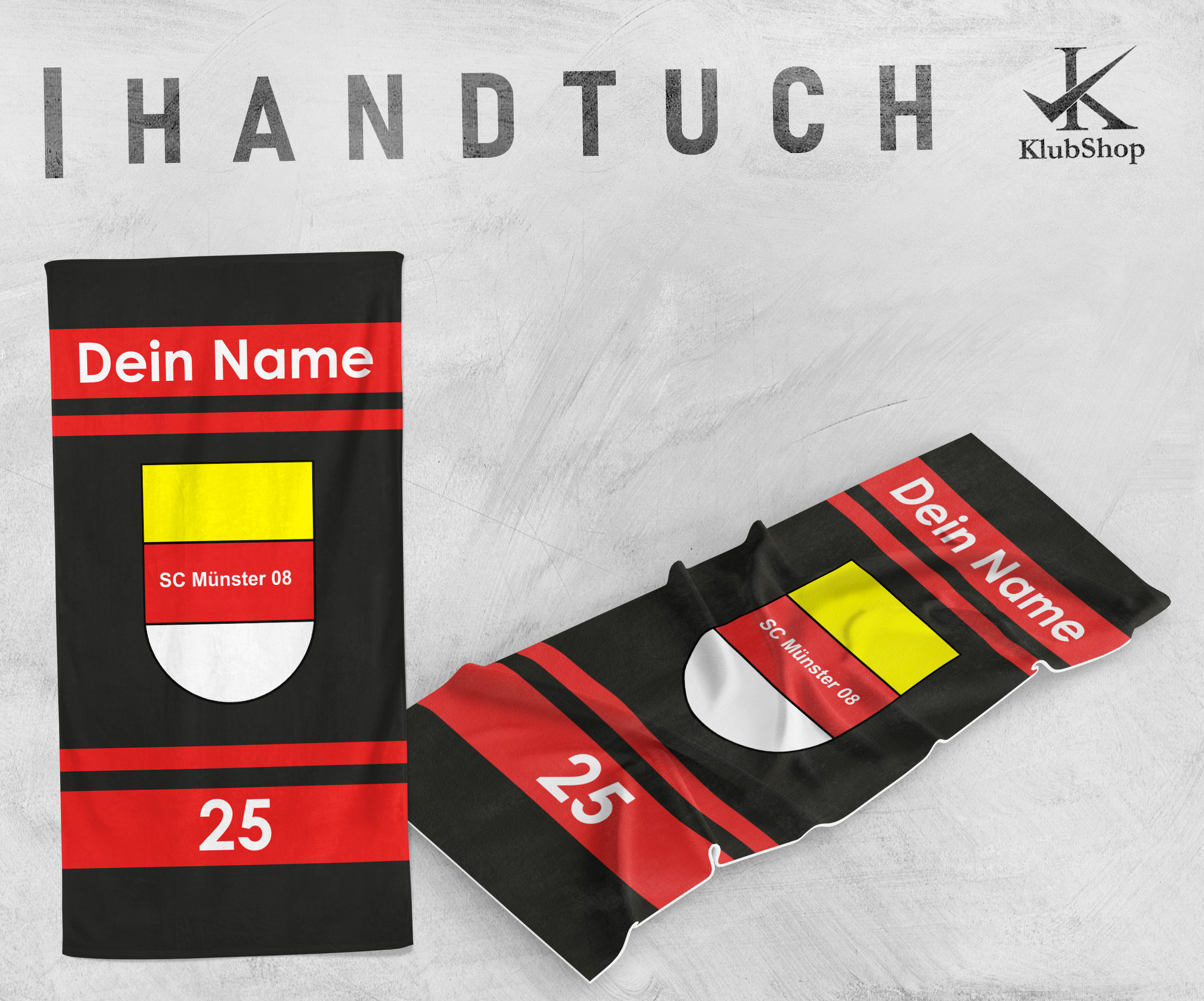 Strandtuch SC Münster 08 Name + Nummer
